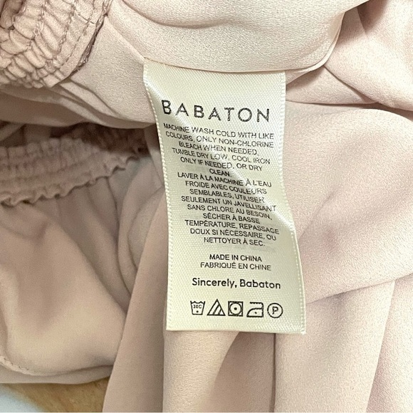 Aritzia Babaton Maximillian Draped Wide Leg Jumpsuit Pink Prima Small - Picture 9 of 10